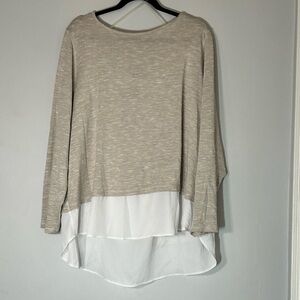 NEVER BEEN WORN Zac & Rachel Twofer Beige Sweater Blouse